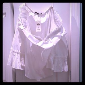 White 100% cotton off the shoulder top NWT